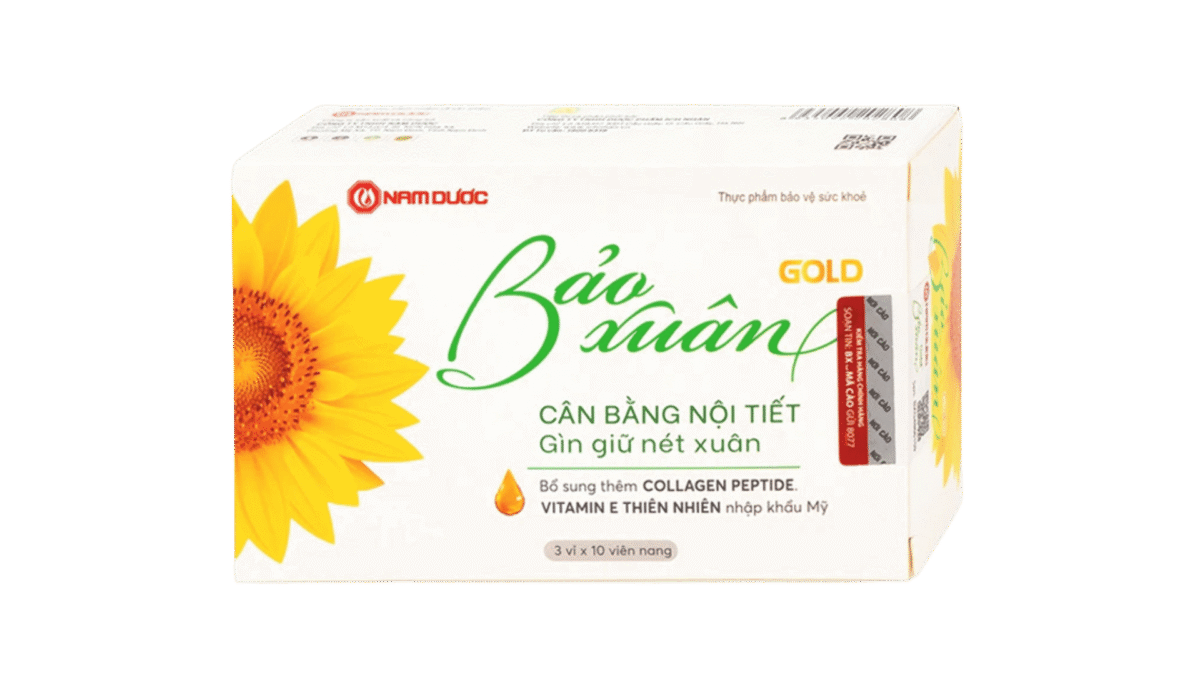 Viên uống Bảo Xuân Gold hỗ trợ cân bằng nội tiết tố cho nữ tuổi 30-50 (Hộp 3 vỉ x 10 viên) - Ảnh 1