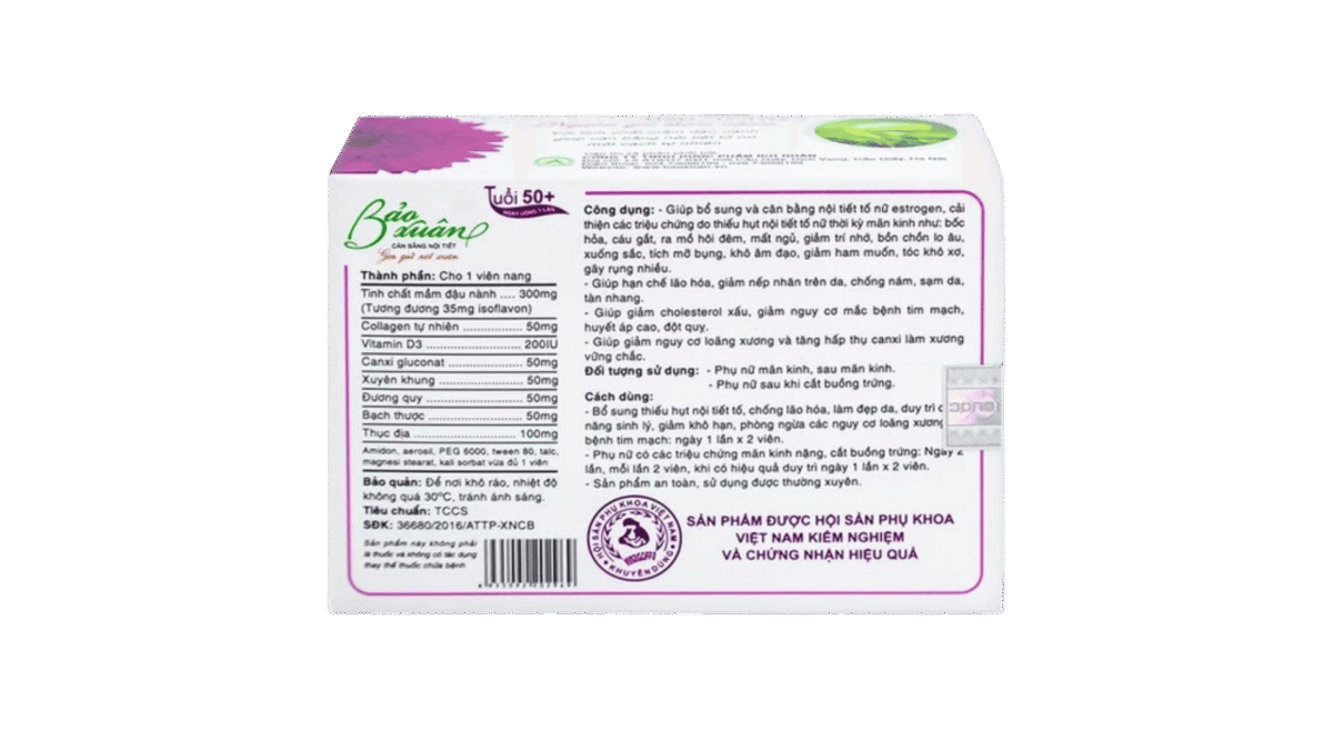 Viên uống Bảo Xuân 50+ hỗ trợ cân bằng nội tiết tố cho nữ (3 vỉ x 10 viên/hộp) - Ảnh 3