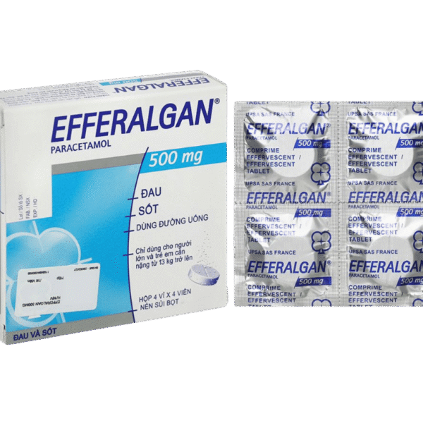 Viên sủi giảm đau, hạ sốt Efferalgan 500mg hộp 4 vỉ x 4 viên