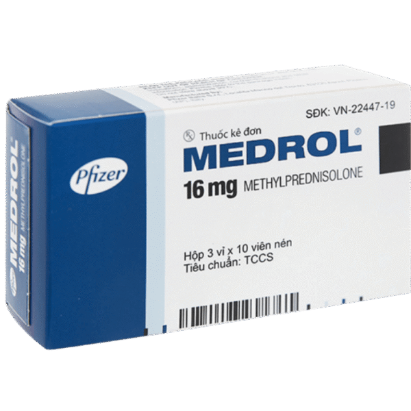 Medrol 16mg thuốc kháng viêm (3 vỉ x 10 viên)