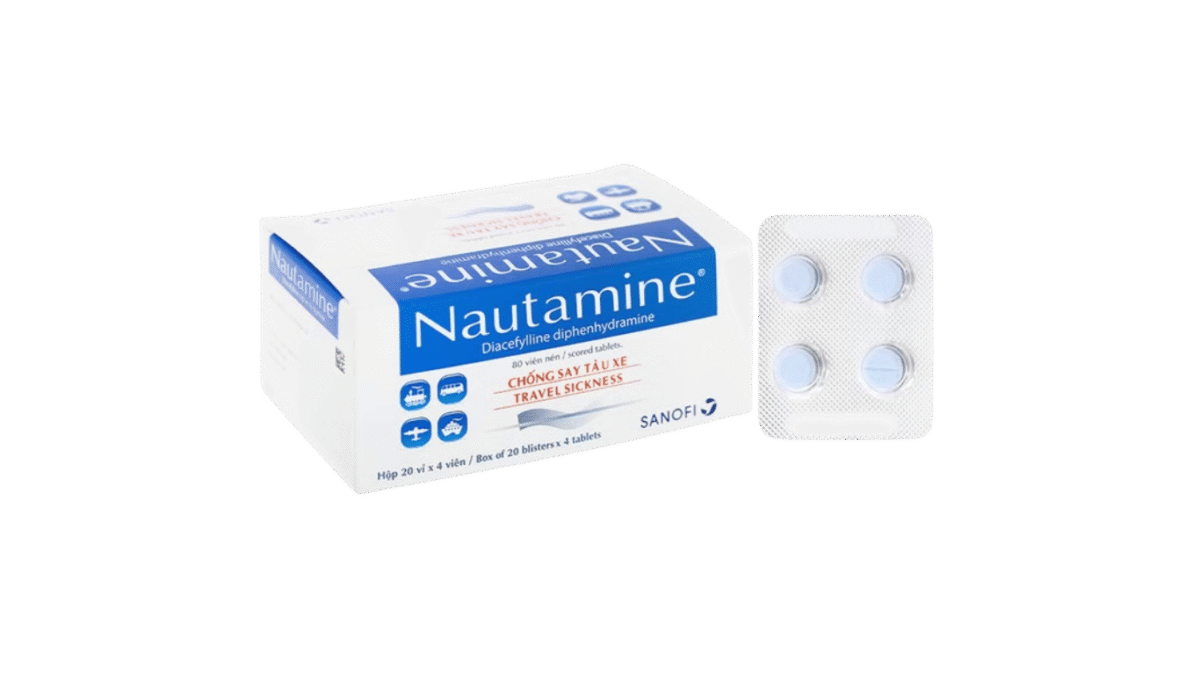Nautamine 90mg Tab (20 vỉ x 4 viên) - Chống say tàu xe hiệu quả - Ảnh 1