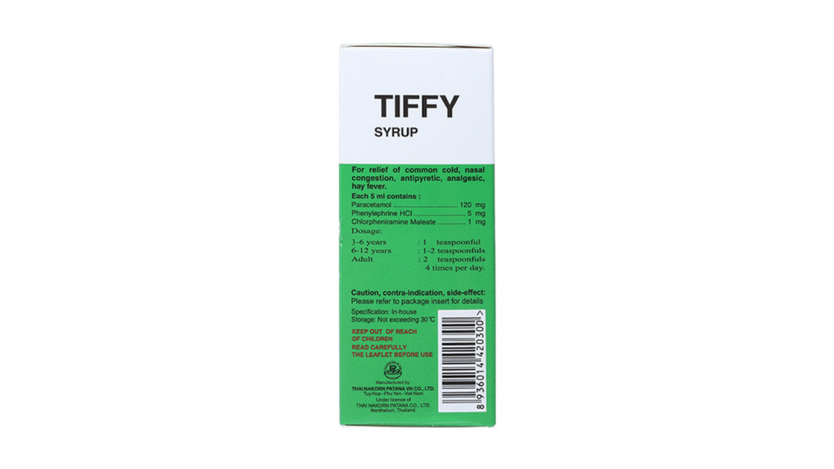 Siro thuốc Tiffy Siro trị các triệu chứng ho cảm thông thường (chai 30ml) - Ảnh 2