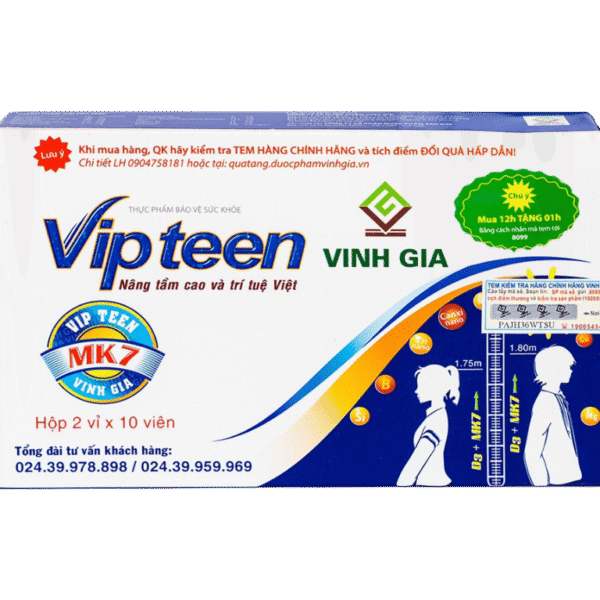 Viên uống Vipteen bổ sung chất dinh dưỡng phát triển