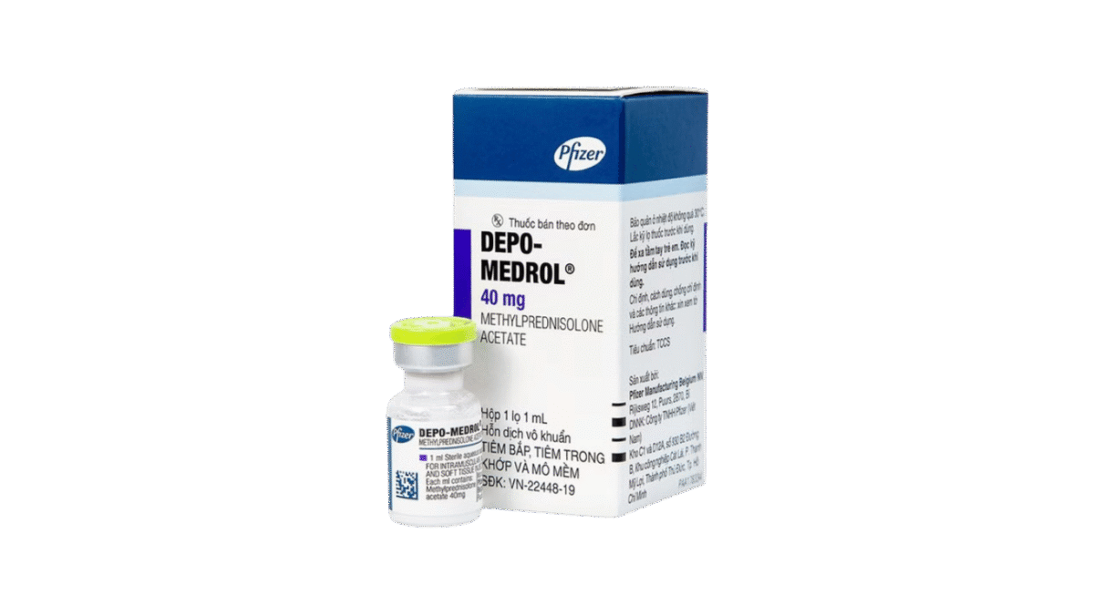 Hỗn dịch pha tiêm Depo Medrol 40mg Pfizer chống viêm và điều trị rối loạn về máu, ung thư (chai 1ml) - Ảnh 1