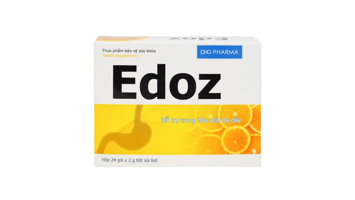 Thực phẩm bảo vệ sức khỏe DHG Pharma Edoz Hỗ trợ trung hòa Acid dạ dày (Hộp 24 gói) - Ảnh 1