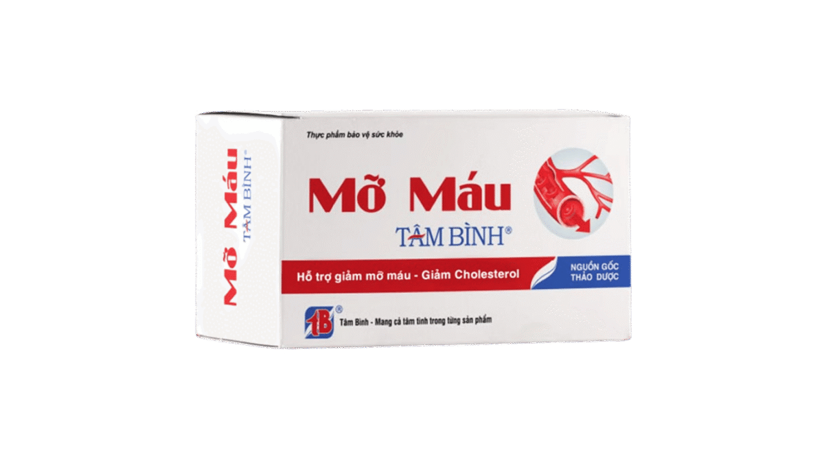 Thực phẩm bảo vệ sức khỏe Tâm Bình Mỡ Máu Hỗ trợ giảm mỡ máu, mỡ gan (Hộp 60 viên) - Ảnh 1