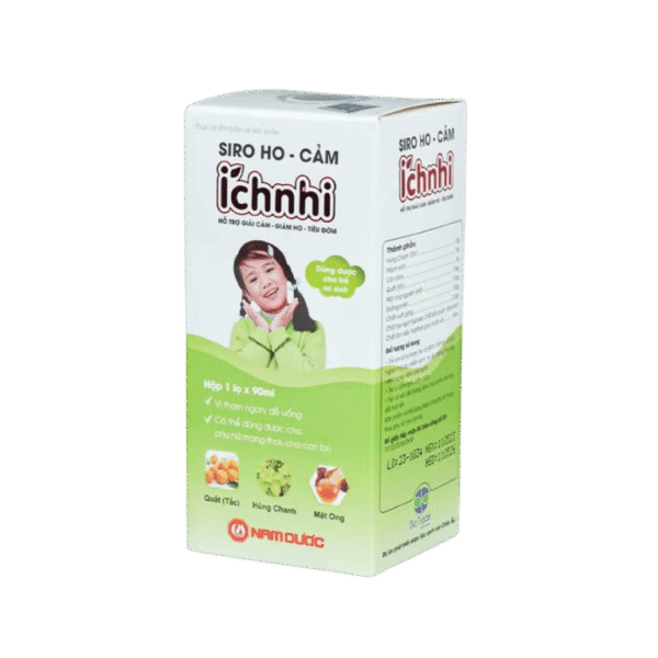 Thực phẩm bảo vệ sức khỏe Siro ho - cảm Ích Nhi hỗ trợ giải cảm, giảm ho, giảm nghẹt mũi, sổ mũi (Chai 90ml)